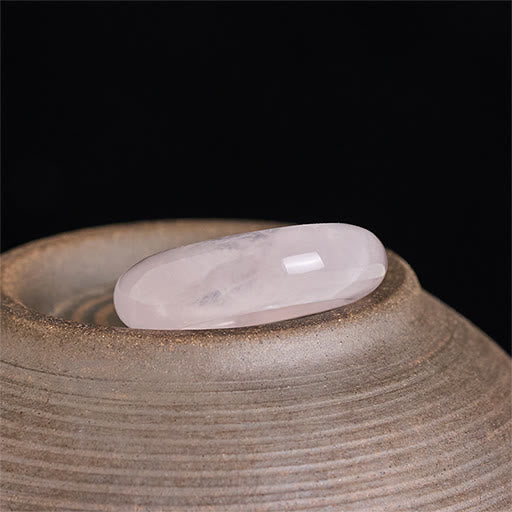 Buddha Stones Bague de guérison énergétique en quartz rose naturel - image 1