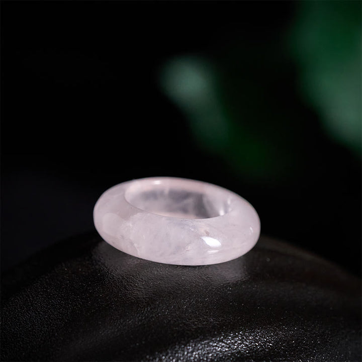 Buddha Stones Bague de guérison énergétique en quartz rose naturel - image 4