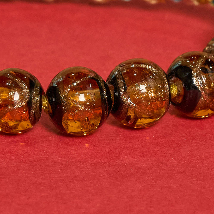 Buddha Stones Bracelet en perles de verre Liuli tibétain, orné des cinq directions, des dieux de la richesse et de la bénédiction du Bouddha. - image 18