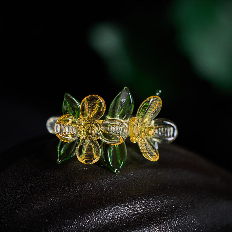 Buddha Stones Bague de sagesse Liuli Osmanthus - image 3