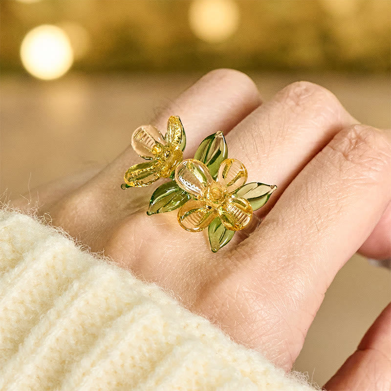 Buddha Stones Bague de sagesse Liuli Osmanthus - image 8