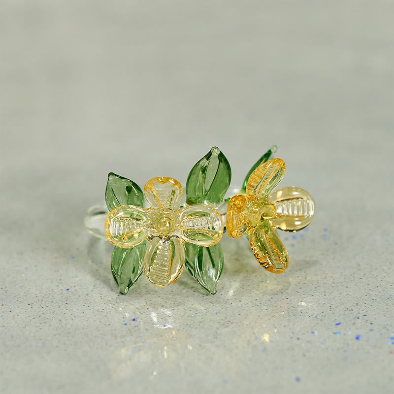 Buddha Stones Bague de sagesse Liuli Osmanthus - image 6