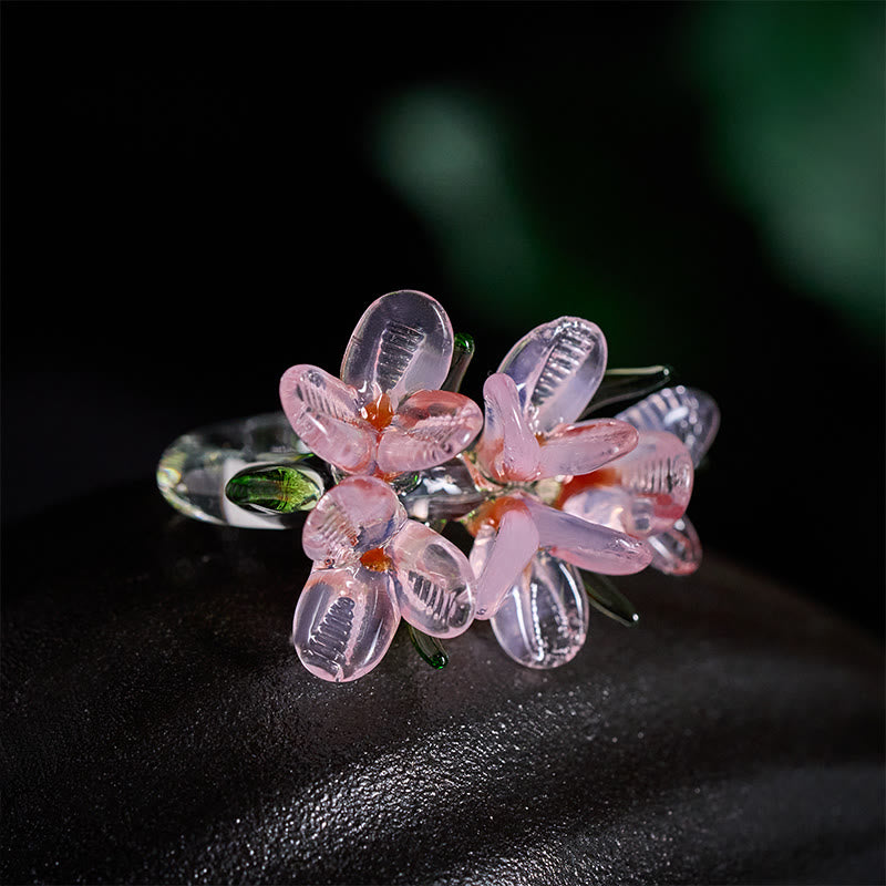 Buddha Stones Bague de sagesse en fleur de poirier Liuli - image 10