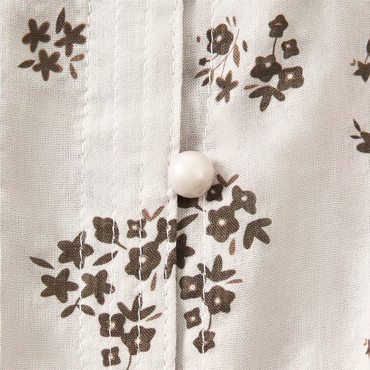 Buddha Stones Chemise à boutons pour femme, manches trois-quarts, imprimé floral décontracté - image 19