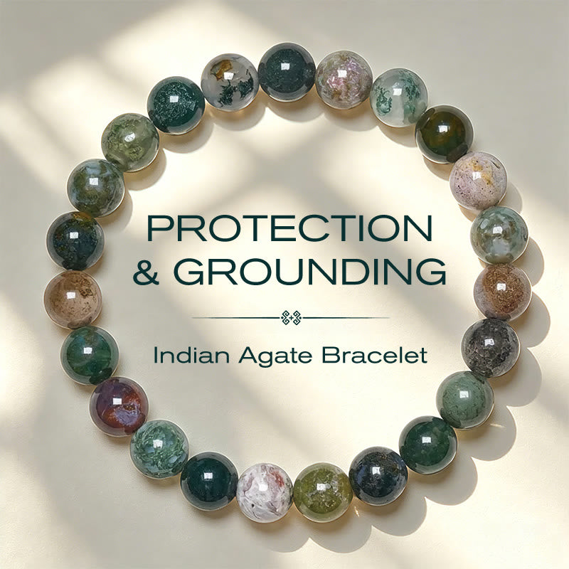 Buddha Stones Bracelet de protection et de paix en jaspe et agate, pierres naturelles et sédiments marins - 6 mm (Tour de poignet : 14-15 cm) - image 0