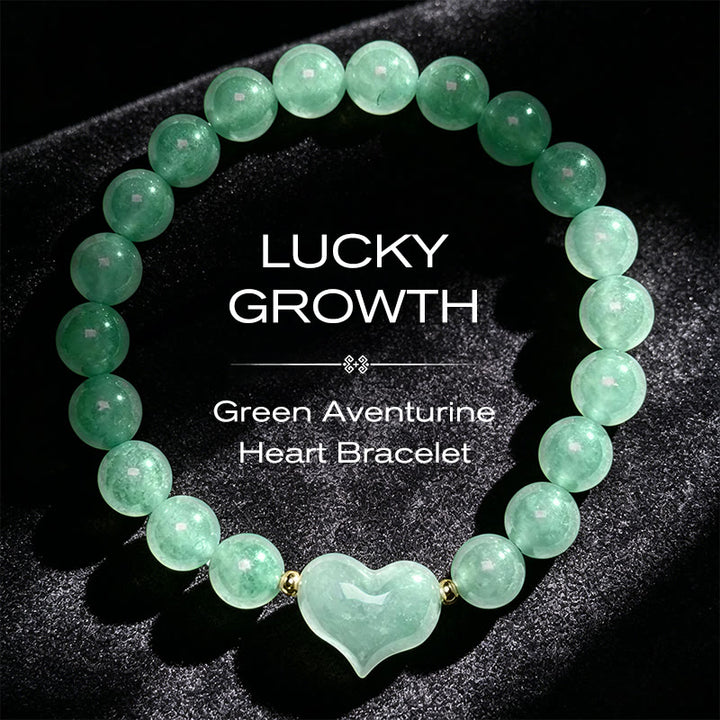 Buddha Stones Bracelet spirituel en améthyste naturelle, aventurine verte, œil de tigre et quartz fraise en forme de cœur - Aventurine verte (tour de poignet 14-16 cm) - image 18