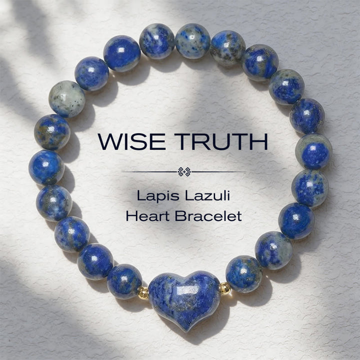 Buddha Stones Bracelet spirituel en améthyste naturelle, aventurine verte, œil de tigre et quartz fraise en forme de cœur - Lapis-lazuli (Tour de poignet 14-16 cm) - image 35