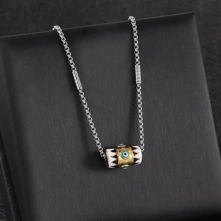 Buddha Stones Collier pendentif protection œil maléfique en émail cuivre - image 3