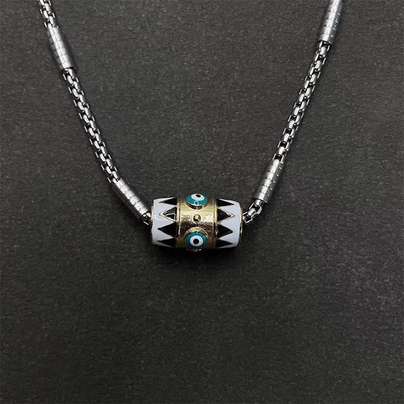 Buddha Stones Collier pendentif protection œil maléfique en émail cuivre - image 4