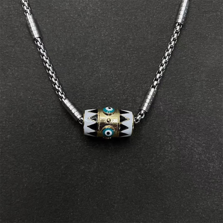 Buddha Stones Collier pendentif protection œil maléfique en émail cuivre - image 4