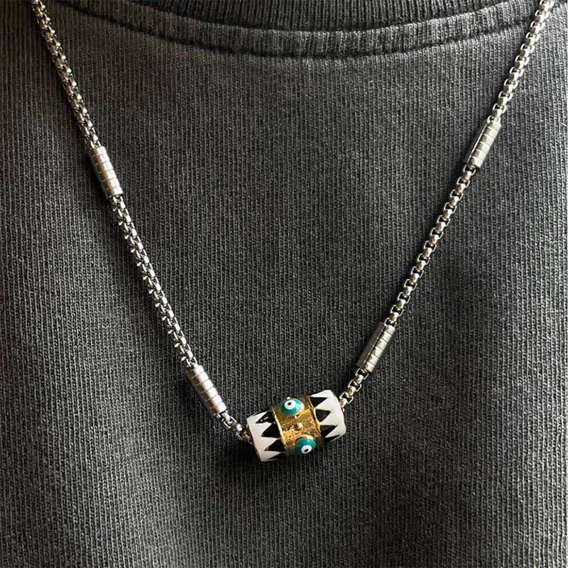 Buddha Stones Collier pendentif protection œil maléfique en émail cuivre - image 7