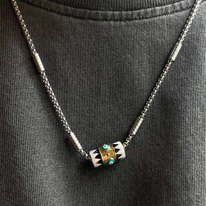 Buddha Stones Collier pendentif protection œil maléfique en émail cuivre - image 7