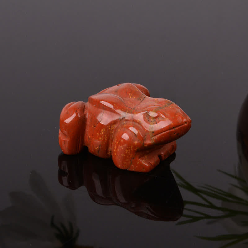 Buddha Stones Grenouille en aventurine verte naturelle, quartz clair, cristal et pierre décoratifs - Redstone (Vitalité ♥ Résilience) - image 4