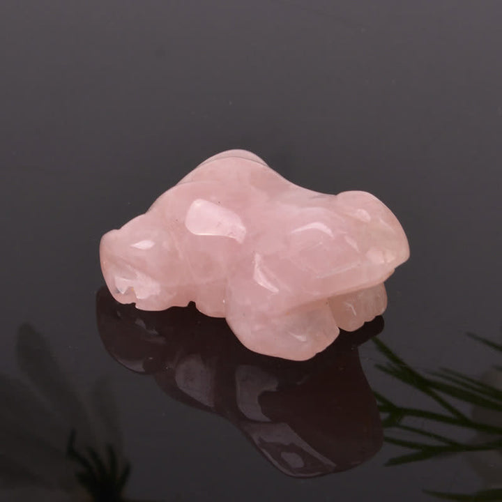 Buddha Stones Grenouille en aventurine verte naturelle, quartz clair, cristal et pierre décoratifs - Quartz rose (Guérison ♥ Passion) - image 21