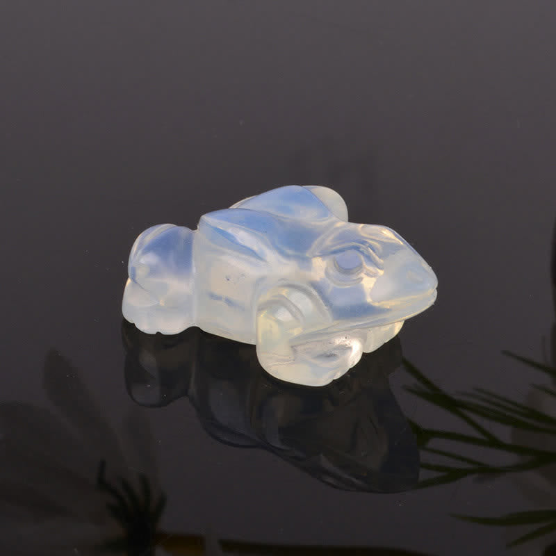 Buddha Stones Grenouille en aventurine verte naturelle, quartz clair, cristal et pierre décoratifs - Opale (Amour ♥ Succès) - image 18