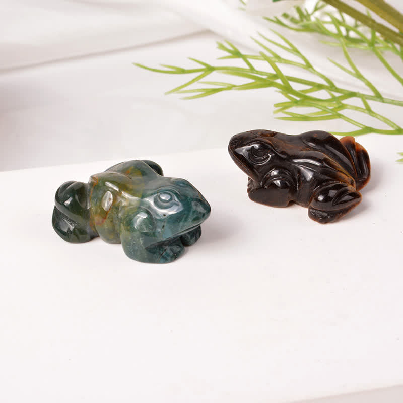 Buddha Stones Grenouille en aventurine verte naturelle, quartz clair, cristal et pierre décoratifs - image 30