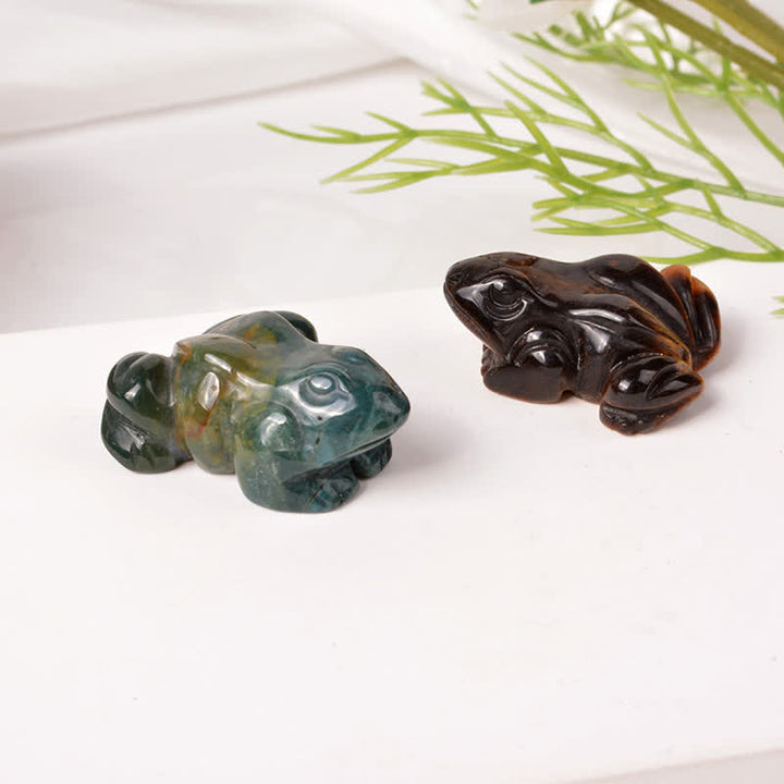 Buddha Stones Grenouille en aventurine verte naturelle, quartz clair, cristal et pierre décoratifs - image 30