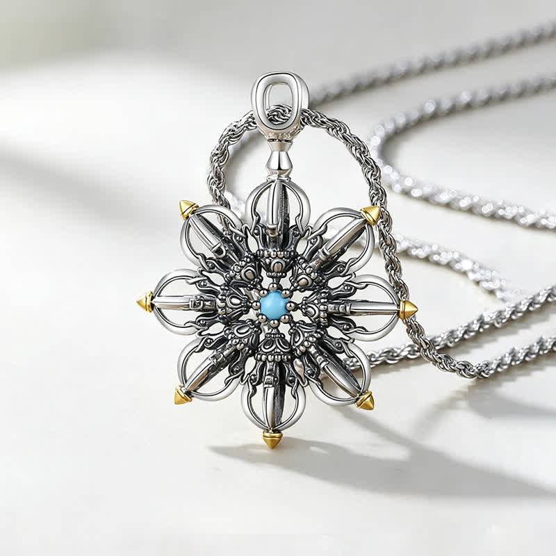 Buddha Stones Collier pendentif lotus en cuivre nouveau départ - image 3