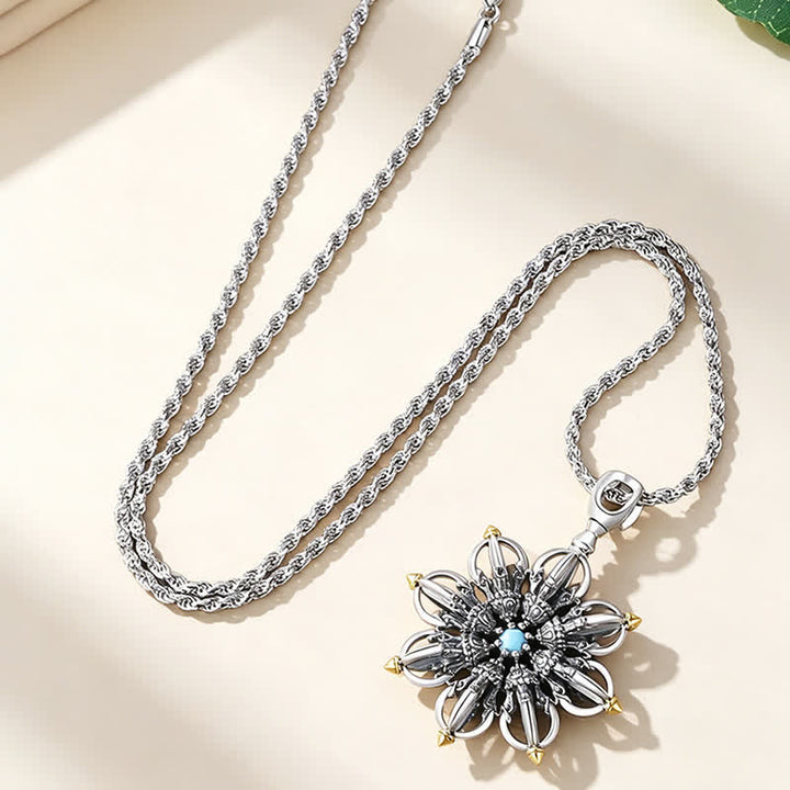 Buddha Stones Collier pendentif lotus en cuivre nouveau départ - image 1