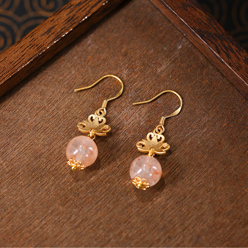 Buddha Stones Boucles d'oreilles pendantes en émail Citrine Lotus Enlightenment - image 2