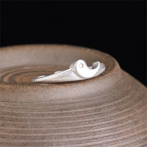 Buddha Stones Bague ajustable rétro Yin Yang en cuivre texturé Harmonie - Yang (réglable) - image 16