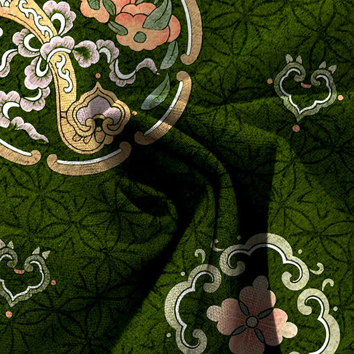 Buddha Stones Pantalon large à taille élastique et poches pour femme, en coton et lin, motif médaillon bohème - image 11