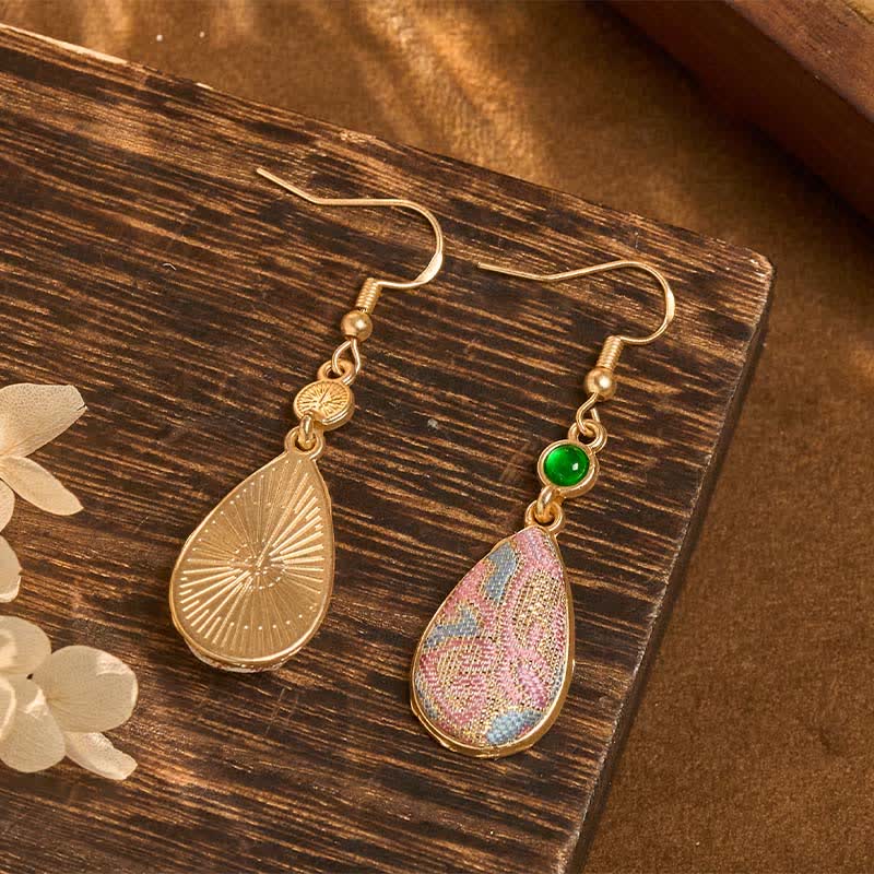 Buddha Stones Boucles d'oreilles pendantes en soie artisanale, motifs colorés harmonieux - image 4