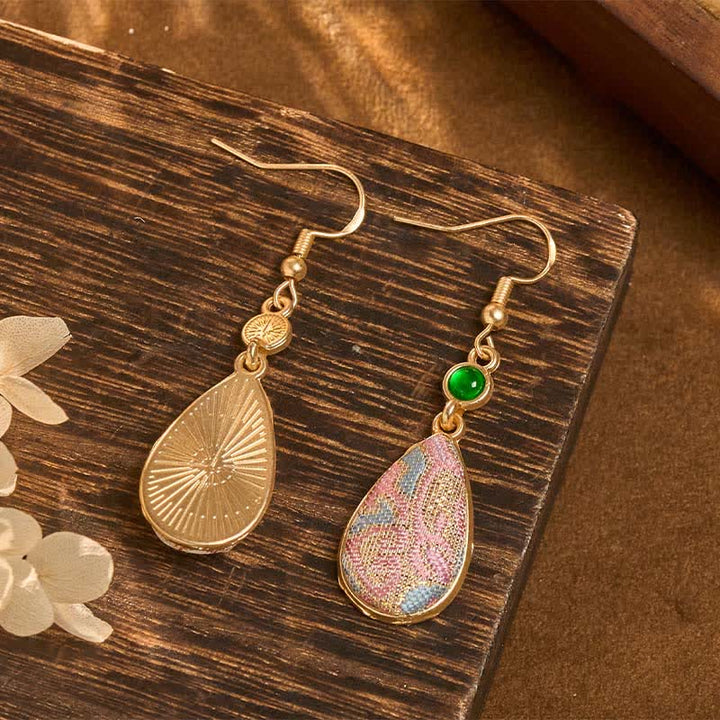 Buddha Stones Boucles d'oreilles pendantes en soie artisanale, motifs colorés harmonieux - image 4