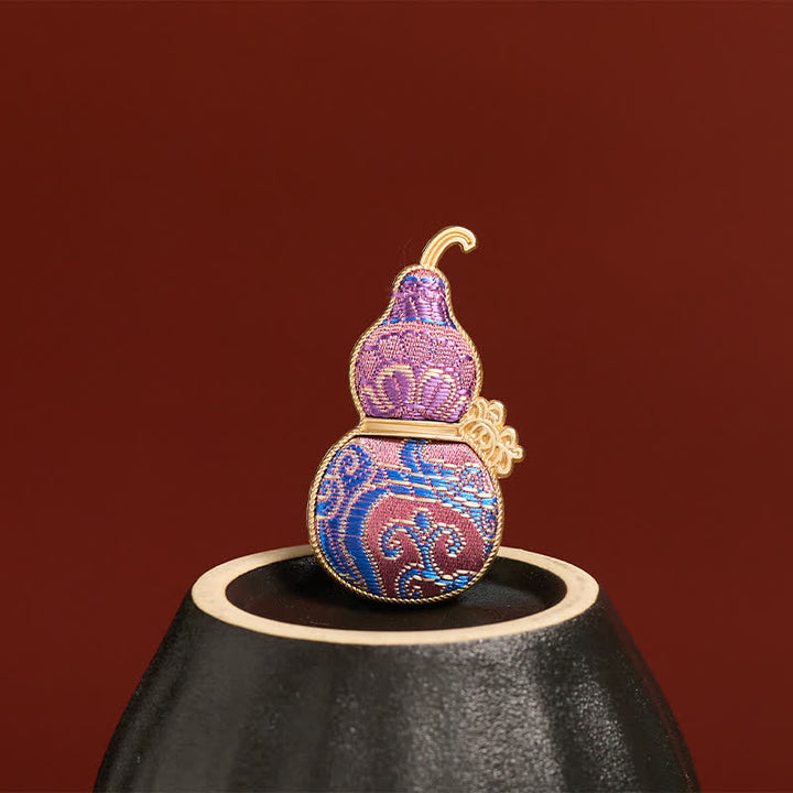 Buddha Stones Broche chinoise neuve en brocart Song, en forme de calebasse, ornée de motifs floraux harmonieux et confectionnée à la main. - image 4