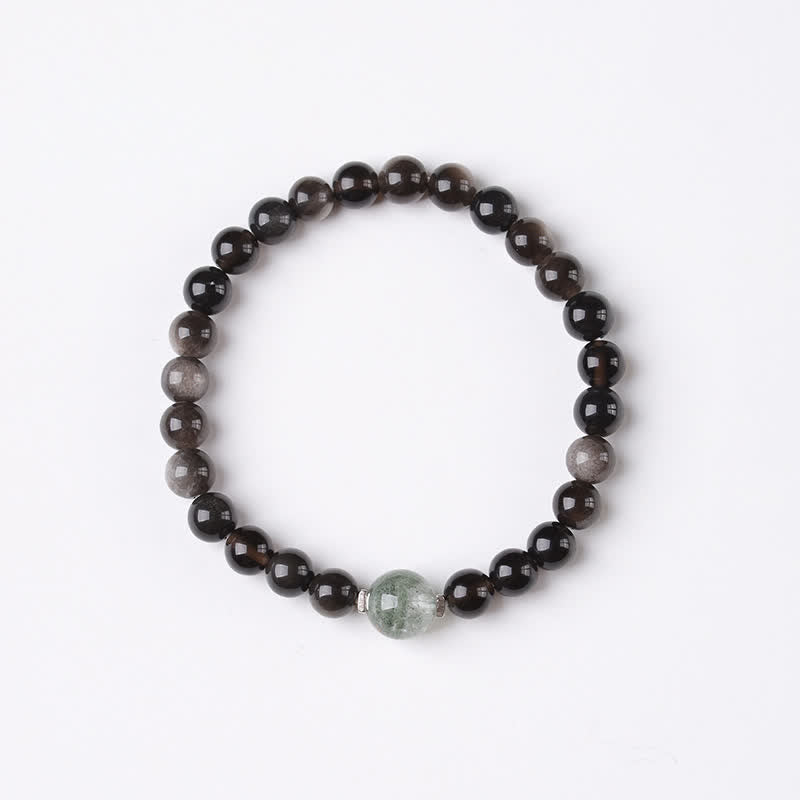 Buddha Stones Bracelet rond chinois neuf tissé à la main en obsidienne noire, symbole d'ancrage - image 12