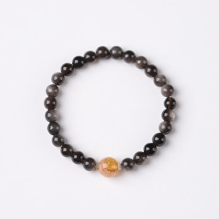 Buddha Stones Bracelet rond chinois neuf tissé à la main en obsidienne noire, symbole d'ancrage - image 11