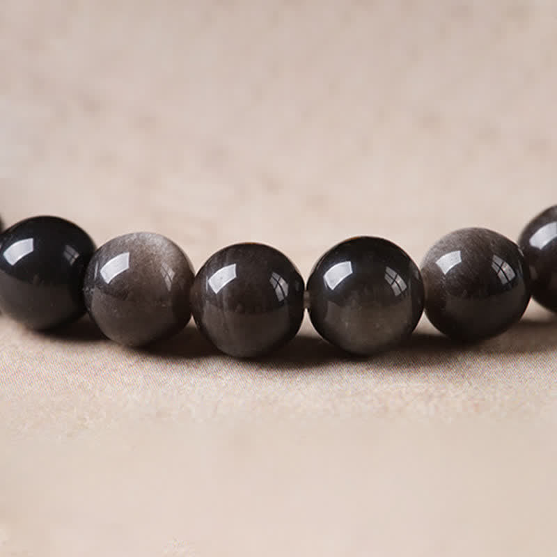 Buddha Stones Bracelet rond chinois neuf tissé à la main en obsidienne noire, symbole d'ancrage - image 10