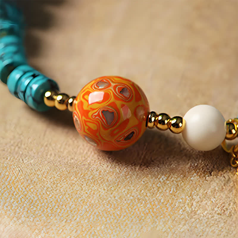 Buddha Stones Bracelet de perles chinoises artisanales Turquoise Communication - image 10
