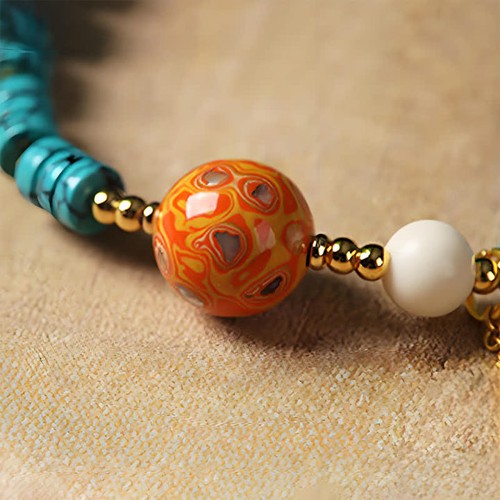 Buddha Stones Bracelet de perles chinoises artisanales Turquoise Communication - image 10