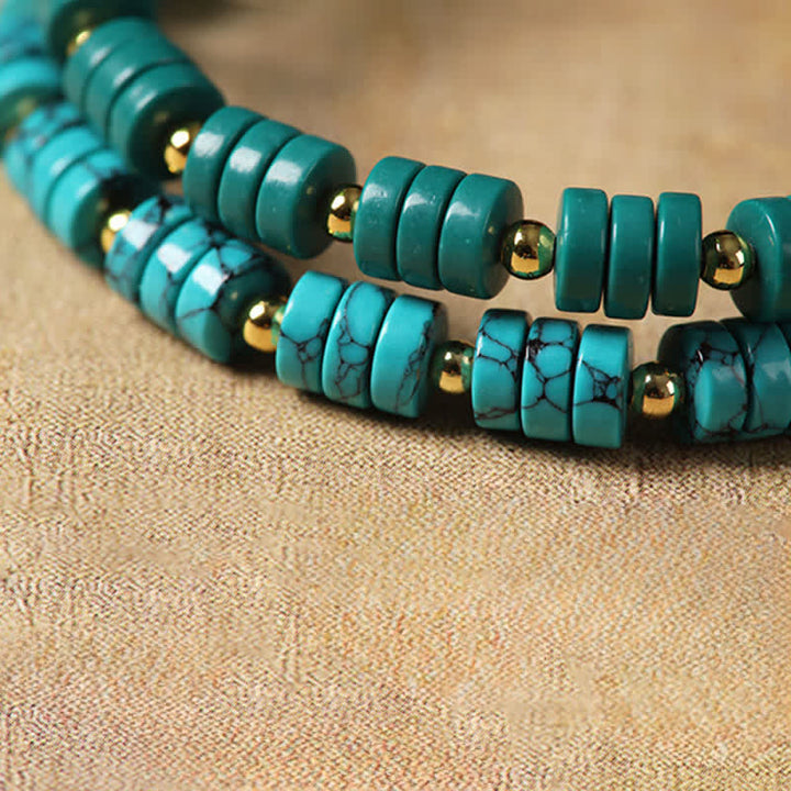 Buddha Stones Bracelet de perles chinoises artisanales Turquoise Communication - image 8