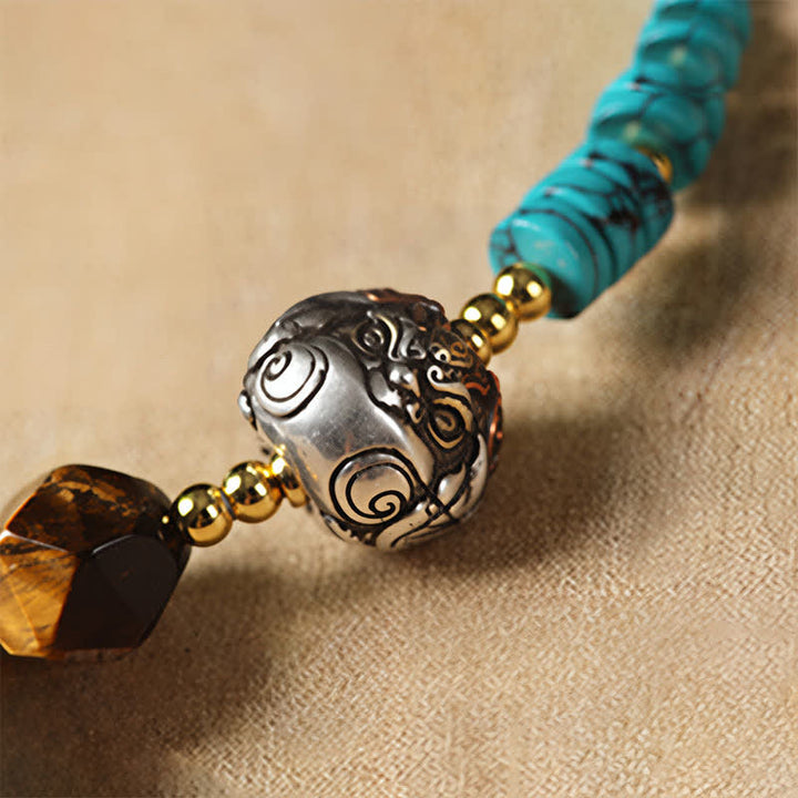 Buddha Stones Bracelet de perles chinoises artisanales Turquoise Communication - image 9