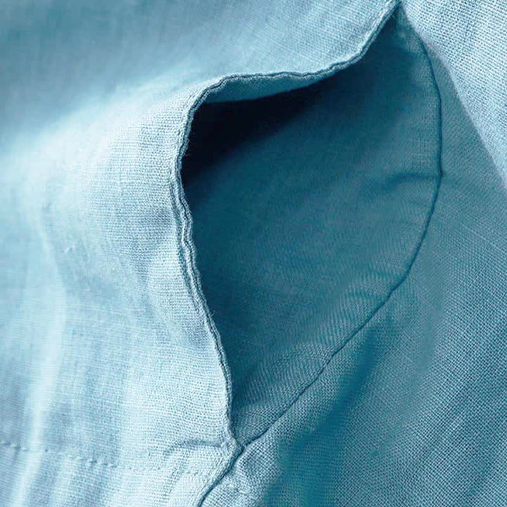 Buddha Stones Débardeur d'été uni à manches longues et poches, style minimaliste et décontracté, avec boutons. - image 15