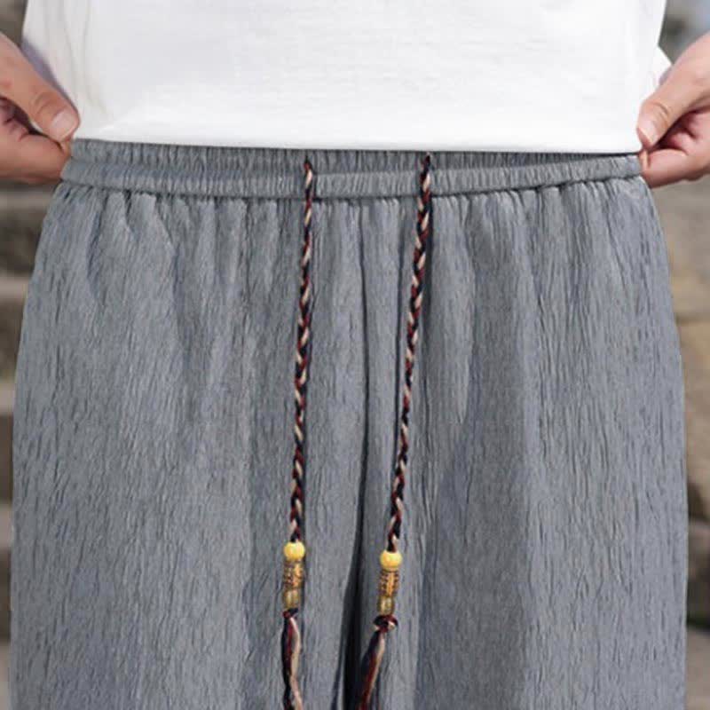 Short bermuda d'été décontracté à cordon de serrage, couleur unie, avec poches, Buddha Stones - image 27