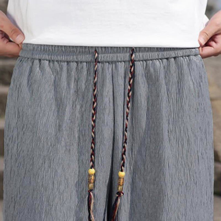 Short bermuda d'été décontracté à cordon de serrage, couleur unie, avec poches, Buddha Stones - image 27