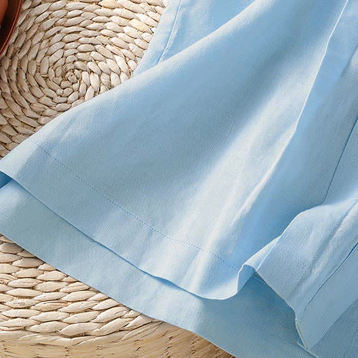 Buddha Stones Chemises sans manches d'été décontractées à plis piqués pour femmes - image 6