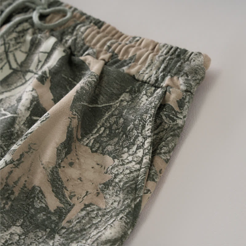 Buddha Stones Short d'été décontracté pour femme avec cordon de serrage, motif feuille d'érable abstraite et poches - image 13