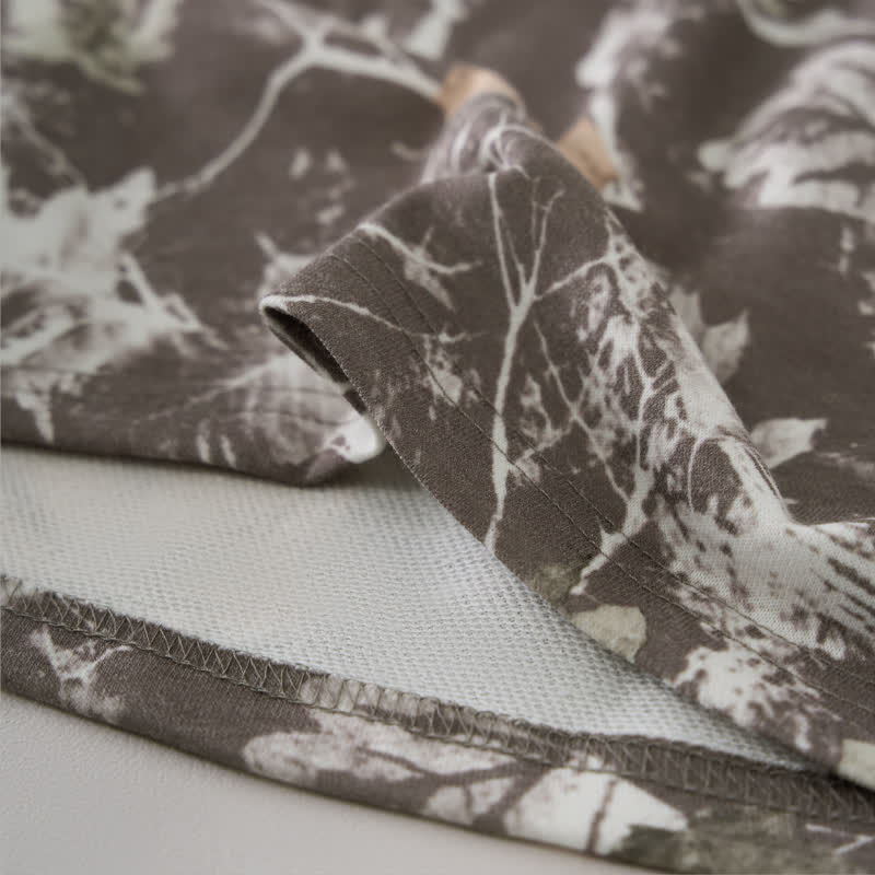 Buddha Stones Short d'été décontracté pour femme avec cordon de serrage, motif feuille d'érable abstraite et poches - image 4