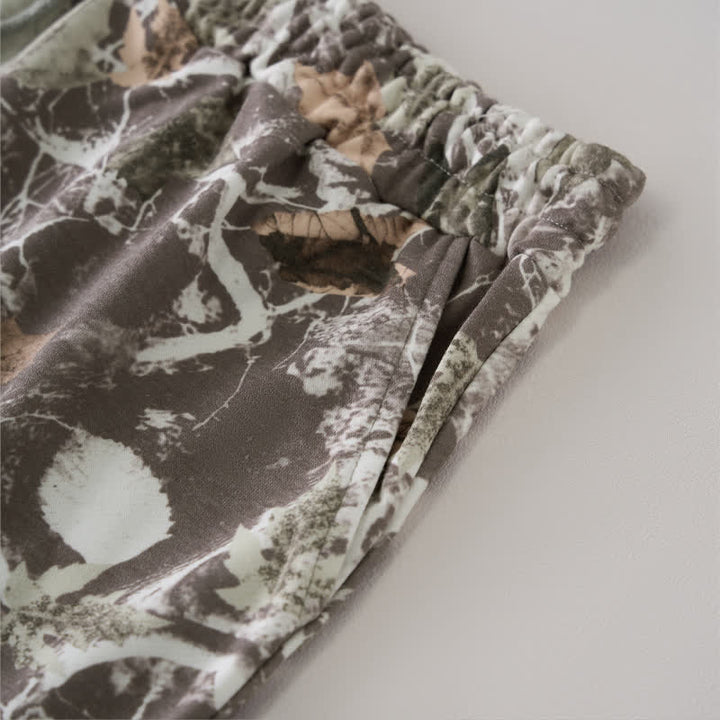 Buddha Stones Short d'été décontracté pour femme avec cordon de serrage, motif feuille d'érable abstraite et poches - image 3