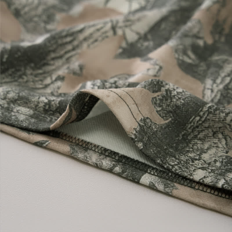 Buddha Stones Short d'été décontracté pour femme avec cordon de serrage, motif feuille d'érable abstraite et poches - image 14