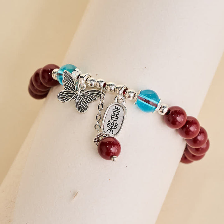Buddha Stones Bracelet d'amour papillon en cuivre cinabre - image 3