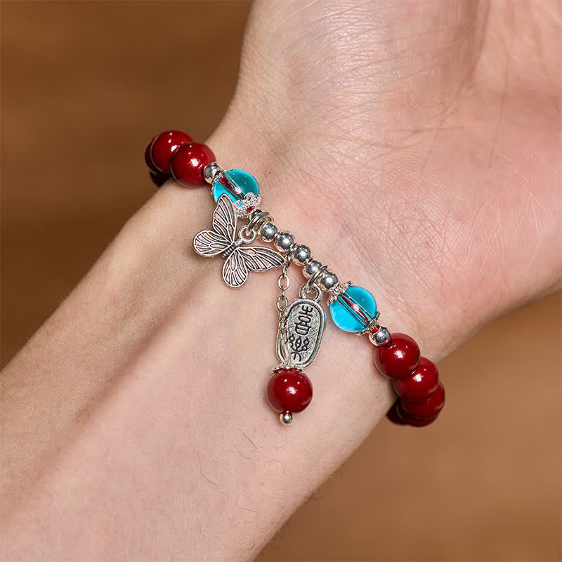 Buddha Stones Bracelet d'amour papillon en cuivre cinabre - image 9
