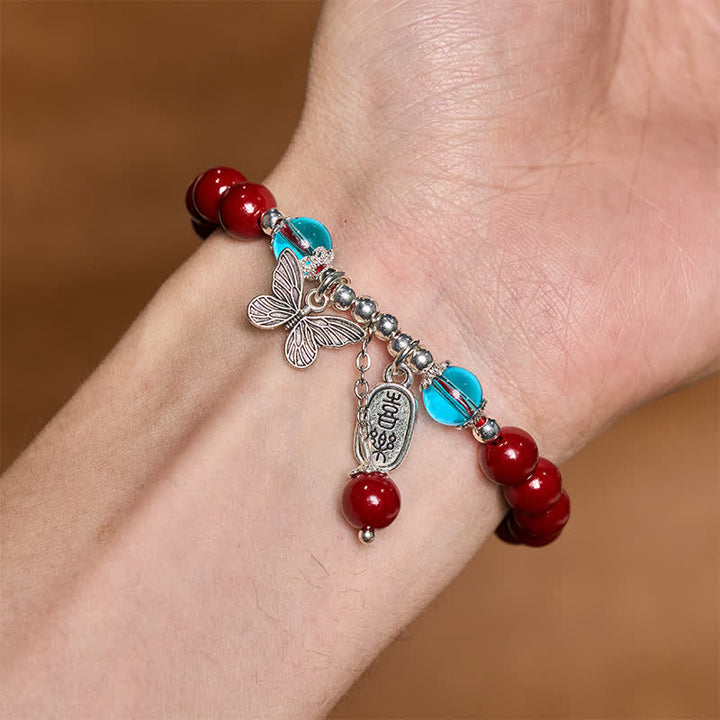Buddha Stones Bracelet d'amour papillon en cuivre cinabre - image 9