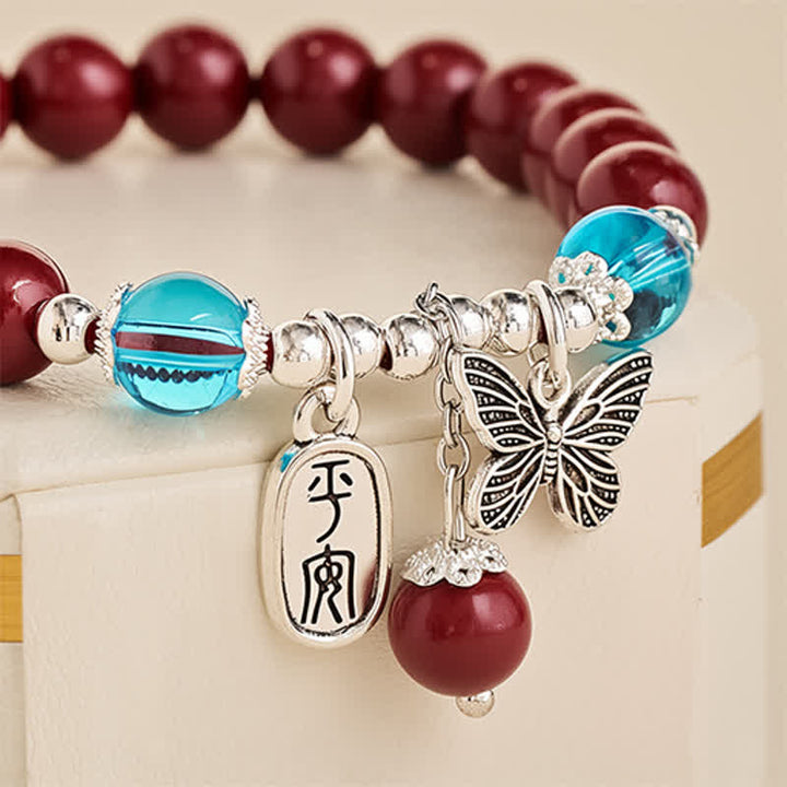 Buddha Stones Bracelet d'amour papillon en cuivre cinabre - image 4