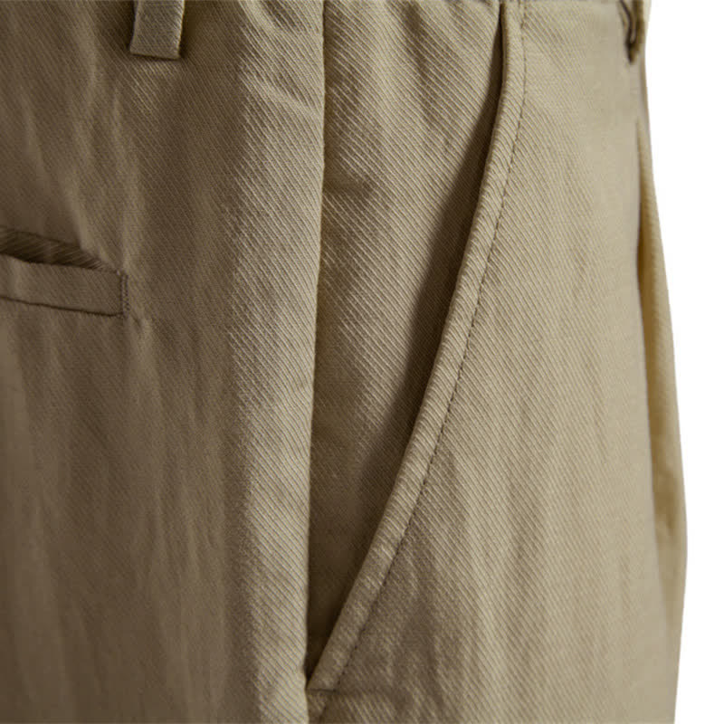 Short bermuda homme style classique décontracté d'été avec fermeture éclair et boutons, couleur unie, orné de Buddha Stones et de poches - image 7