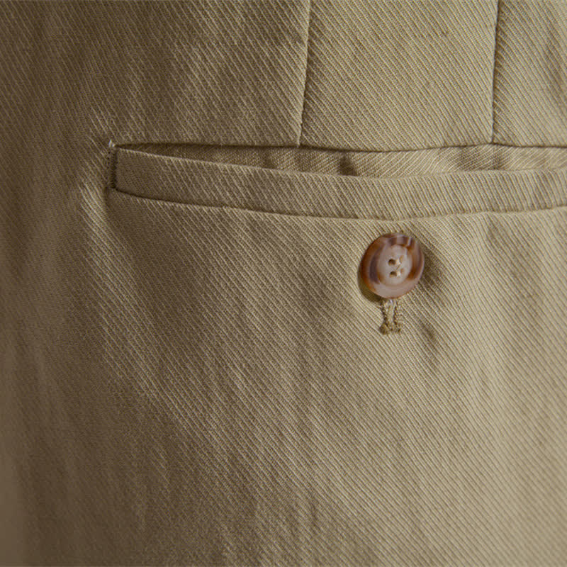 Short bermuda homme style classique décontracté d'été avec fermeture éclair et boutons, couleur unie, orné de Buddha Stones et de poches - image 9